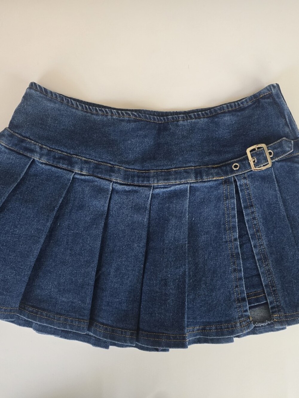 Windsor Dark Blue Denim Pleated Mini Skort